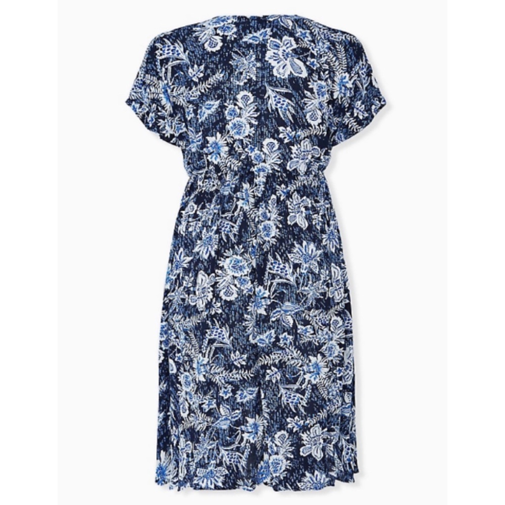 🆕 Navy Floral Crinkled Gauze Hi-Lo Kaftan Kimono
